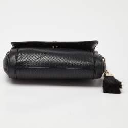 Aigner Black Textured Leather Cavallina Crossbody Bag
