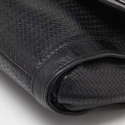 Aigner Black Textured Leather Cavallina Crossbody Bag