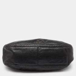 Aigner Black Leather Zip Hobo