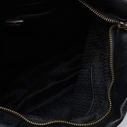Aigner Black Leather Zip Hobo