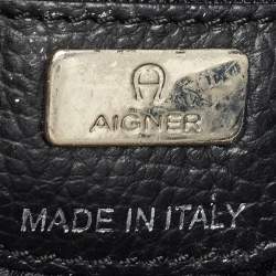 Pre Owned Aigner Black Leather Small Cybill Tote