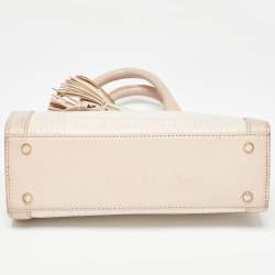 Aigner Two Tone Pink Croc Embossed Leather Cavallina Tote