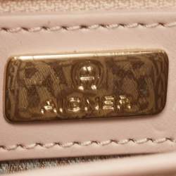 Aigner Two Tone Pink Croc Embossed Leather Cavallina Tote