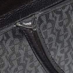 Aigner Black/Dark Grey Signature Coated Canvas Cybill Tote