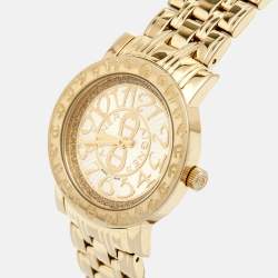 Pre Owned Aigner Champagne Gold Plated Stainless Steel Cortina A26337 Women's Wristwatch 36 mm