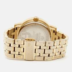 Pre Owned Aigner Champagne Gold Plated Stainless Steel Cortina A26337 Women's Wristwatch 36 mm