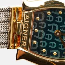 Aigner Green Mother Of Pearl Two-Tone Stainless Steel Cremona A115200 Women's Wristwatch 28 mm