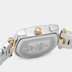 Pre Owned Aigner Mother of Pearl Two Tone Stainless Steel Arco A34200 Women's Wristwatch 25 mm