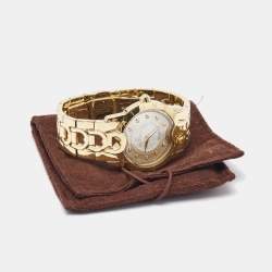 Pre Owned Aigner Mother of Pearl Gold Plated Stainless Steel Cosenza A11300 Women's Wristwatch 36 mm 