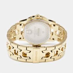 Pre Owned Aigner Mother of Pearl Gold Plated Stainless Steel Cosenza A11300 Women's Wristwatch 36 mm 