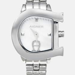 Aigner Mother Of Pearl Stainless Steel Galba A118200 Women's Wristwatch 20 mm