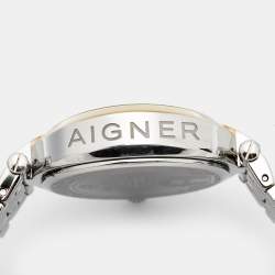 مملوكة مسبقًا Aigner Mother Of Pearl Two-Tone Stainless Steel Florence A129200 Women's Wristwatch 34 mm