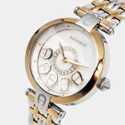 مملوكة مسبقًا Aigner Mother Of Pearl Two-Tone Stainless Steel Florence A129200 Women's Wristwatch 34 mm