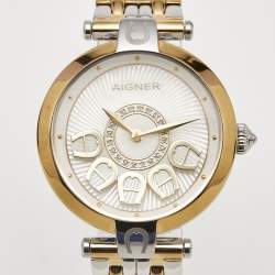 مملوكة مسبقًا Aigner Mother Of Pearl Two-Tone Stainless Steel Florence A129200 Women's Wristwatch 34 mm