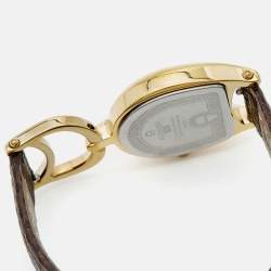 Aigner Mother of Pearl Yellow Gold Plated Stainless Steel Arte A32200 Women's Wristwatch 26 mm