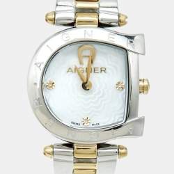 Aigner Mother of Pearl Two Tone Stainless Steel Arco A34200 Women's Wristwatch 25 mm 