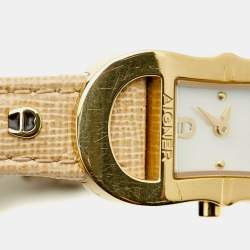 مملوكة مسبقًا Aigner Cesena A53200  Mother of Pearl Gold Plated Stainless Steel Leather Women's Wristwatch 20 mm