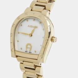 مملوكة مسبقًا ساعة يد نسائية أيغنر رافينا أي122216 ستانلس ستيل ذهبية لون اللؤلؤ 30 مم