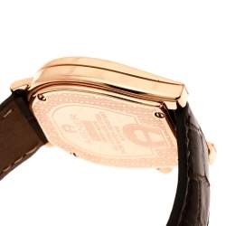 Pre Owned Aigner Mother of Pearl Rose Gold Plated Diamonds Verona A01100 Women's Wristwatch 33 mm