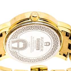 Pre Owned Aigner Gold Plated Stainless Steel Cortina A26300 Women's Wristwatch 35 mm