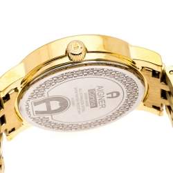 Pre Owned Aigner Gold Plated Stainless Steel Cortina A26300 Women's Wristwatch 35 mm