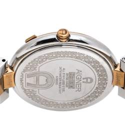 Pre Owned Aigner Magenta Mother of Pearl Two-Tone Stainless Steel Gorizia A106200 Women's Wristwatch 33 mm