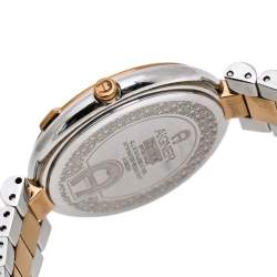 Pre Owned Aigner Magenta Mother of Pearl Two-Tone Stainless Steel Gorizia A106200 Women's Wristwatch 33 mm