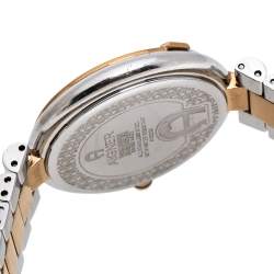 Pre Owned Aigner Magenta Mother of Pearl Two-Tone Stainless Steel Gorizia A106200 Women's Wristwatch 33 mm