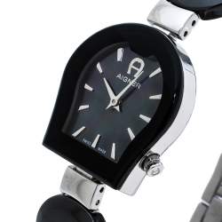 Pre Owned Aigner Black Ceramic Savonna Women's Watch 24 MM