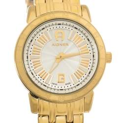 Pre Owned Aigner Gold Plated Stainless Steel Cortina A26300 Women's Wristwatch 36 mm