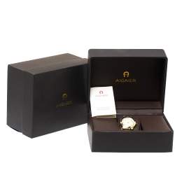 Pre Owned Aigner Gold Plated Stainless Steel Cortina A26300 Women's Wristwatch 36 mm