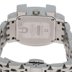 Pre Owned Aigner White Mother Of Pearl Stainless Steel Genua Due A31600 Women's Wristwatch 31 mm