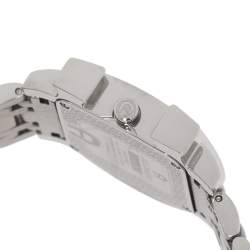 Pre Owned Aigner White Mother Of Pearl Stainless Steel Genua Due A31600 Women's Wristwatch 31 mm