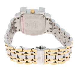 Pre Owned Aigner White Leaves Two-Tone Stainless Steel Genua Due A31600 Women's Wristwatch 31 mm