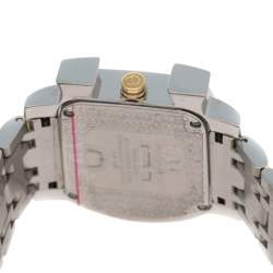 Pre Owned Aigner White Leaves Two-Tone Stainless Steel Genua Due A31600 Women's Wristwatch 31 mm