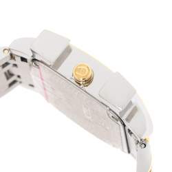 Pre Owned Aigner White Leaves Two-Tone Stainless Steel Genua Due A31600 Women's Wristwatch 31 mm
