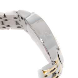 Pre Owned Aigner White Leaves Two-Tone Stainless Steel Genua Due A31600 Women's Wristwatch 31 mm