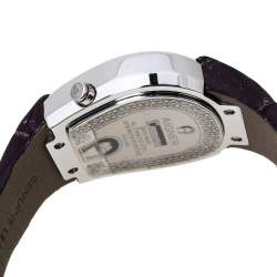 Pre Owned Aigner Silver Stainless Steel and Leather Cremona A40200 Women's Wristwatch 36 mm