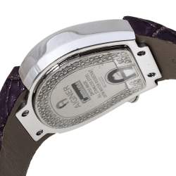 Pre Owned Aigner Silver Stainless Steel and Leather Cremona A40200 Women's Wristwatch 36 mm