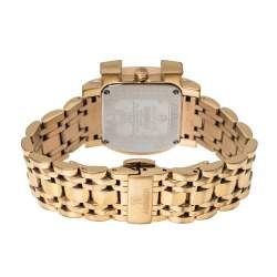 مملوكة مسبقًا Aigner Mother of Pearl Gold Plated Stainless Steel Genua Due A31600 Women's Wristwatch 31 mm