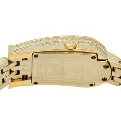 مملوكة مسبقًا Aigner Diamond Embedded Gold Plated Stainless Steel 1 Carat Diamond A29000 Women's Wristwatch 21 mm