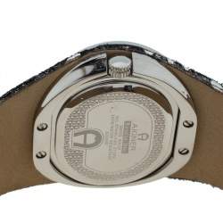 Pre Owned Aigner Black Stainless Steel Ravello Due A21000 Women's Wristwatch 43 mm