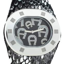 Pre Owned Aigner Black Stainless Steel Ravello Due A21000 Women's Wristwatch 43 mm