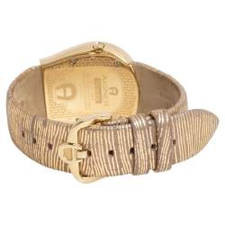 Pre Owned Aigner Mother Of Pearl Yellow Gold Plated Stainless Steel Venezia A39200 Women's Wristwatch 36 mm