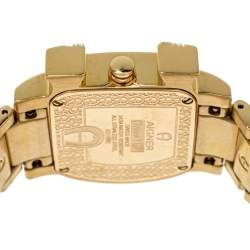 مملوكة مسبقًا Aigner White Mother of Pearl Gold Plated Stainless Steel Diamonds Genua Due A31600 Women's Wristwatch 31 mm