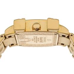 مملوكة مسبقًا Aigner White Mother of Pearl Gold Plated Stainless Steel Diamonds Genua Due A31600 Women's Wristwatch 31 mm