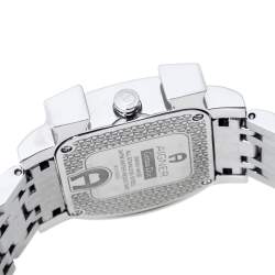 Pre Owned Aigner Mother of Pearl Stainless Steel Genua Due A31600 Women's Wristwatch 31 mm