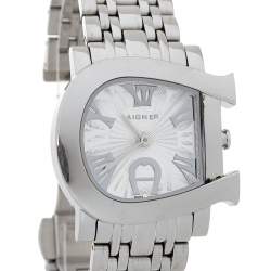 Pre Owned Aigner Silver Stainless Steel Genua Due A31600 Women's Wristwatch 31 mm