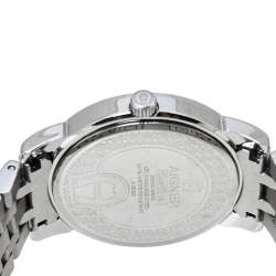Pre Owned Aigner Silver White Mother Of Pearl Stainless Steel Diamonds Cortina A26300 Women's Wristwatch 36 MM
