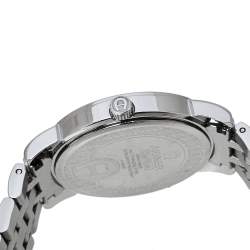 Pre Owned Aigner Silver White Mother Of Pearl Stainless Steel Diamonds Cortina A26300 Women's Wristwatch 36 MM